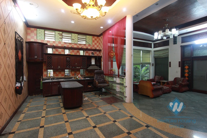 Five bedrooms house with big living space in Tay Ho for rent.